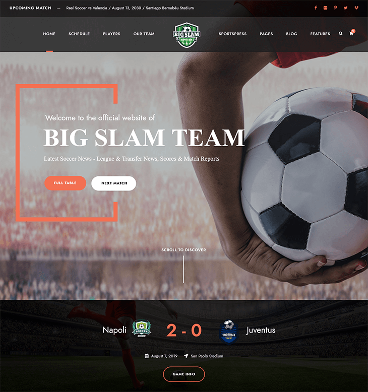 Big Slam WordPress Theme