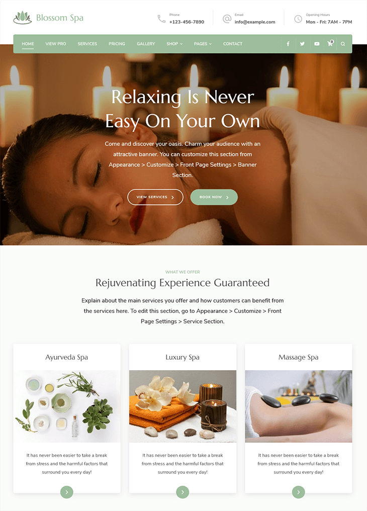 Blossom Spa Pro WordPress Theme