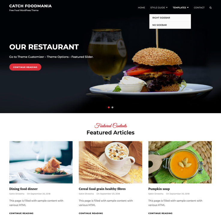 Catch Foodmania Food WordPress Theme