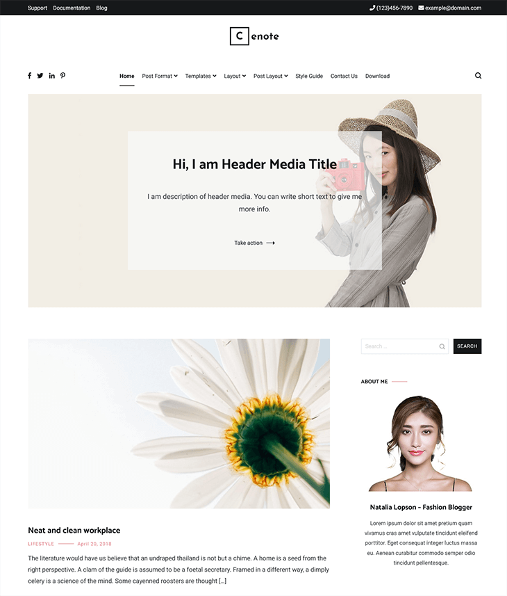 Cenote Free WordPress Theme