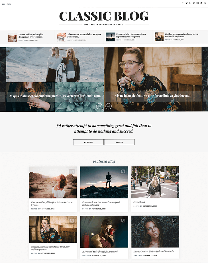 Classic Blog Free WordPress Theme