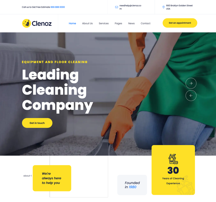 Clenoz Cleaning Service WordPress Theme