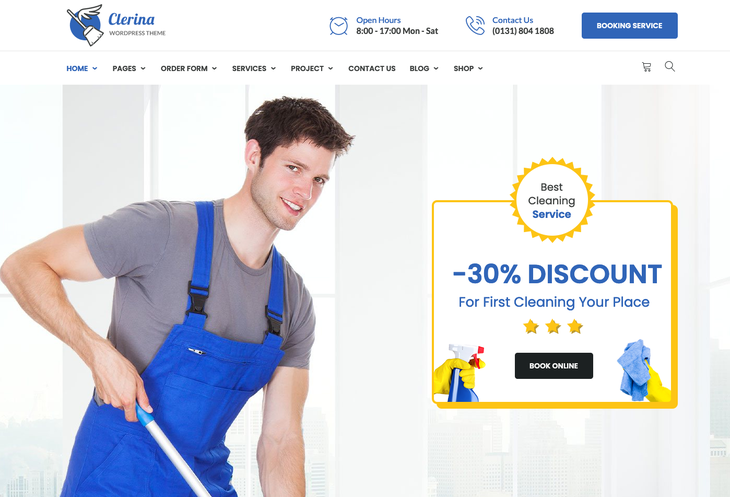 Clerina Cleaning Service WordPress Theme