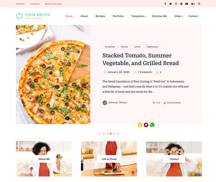 Cook Recipe WordPress Theme