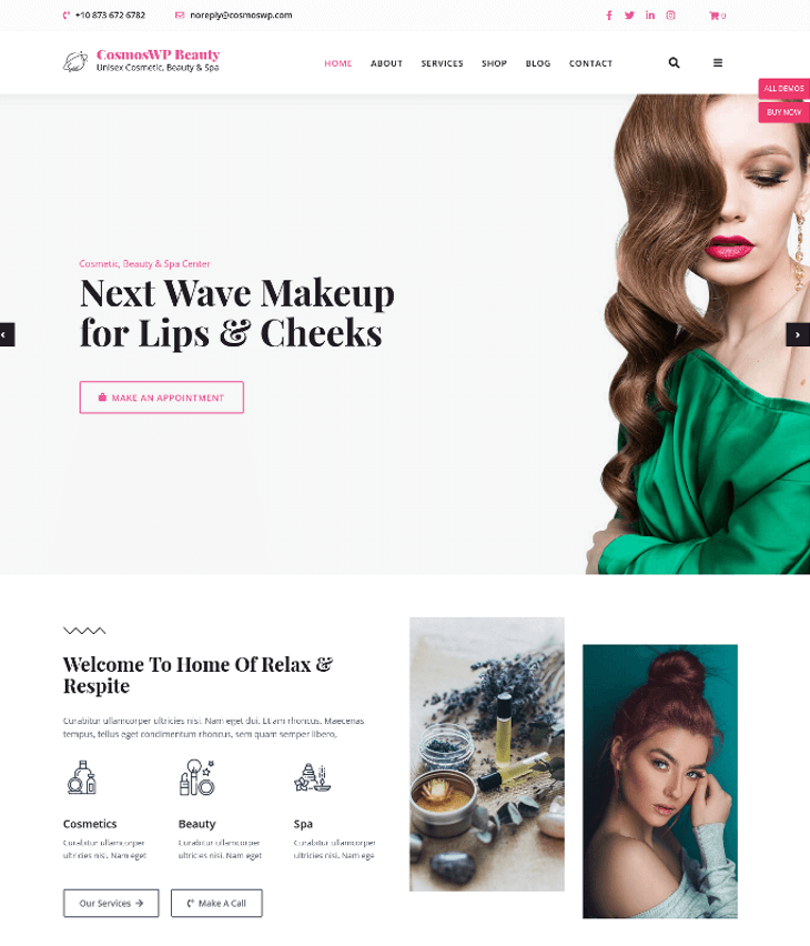 CosmosWP Beauty WordPress Theme