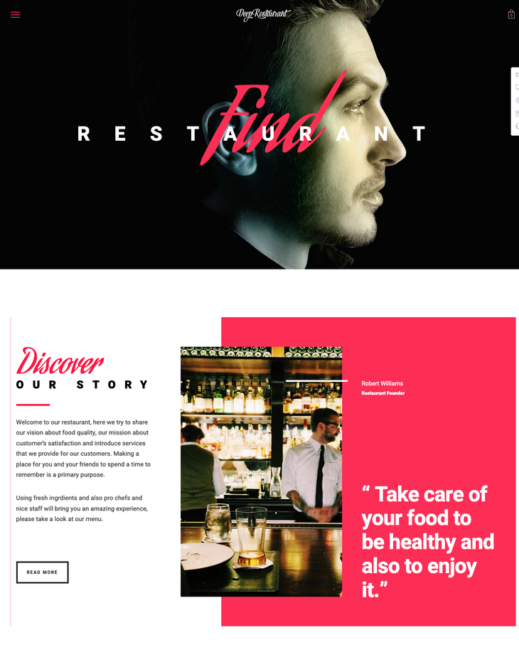 Deep Restaurant WordPress Theme