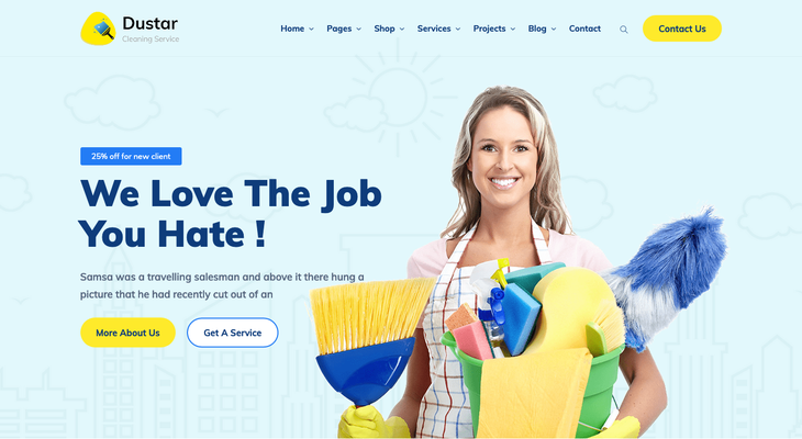 Dustar Cleaning Service WordPress Theme