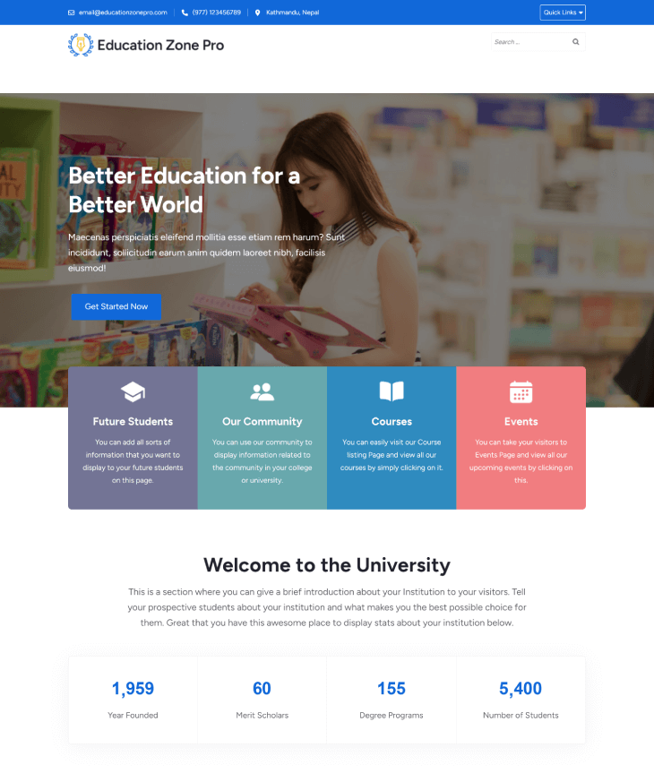 Education Zone Pro Modern theme