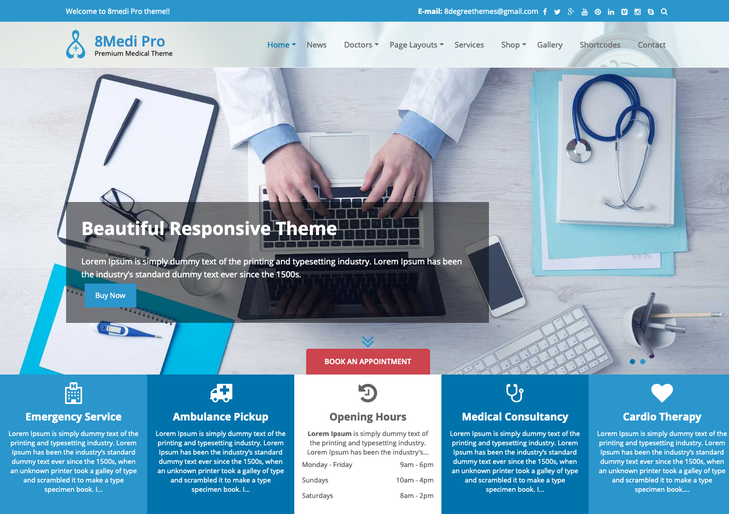 EightMedi Pro Dental WordPress Theme