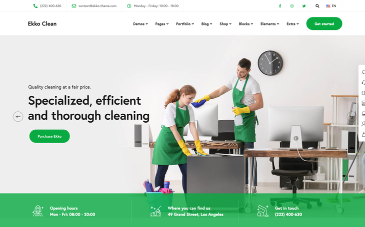 Ekko Cleaning Service WordPress Theme