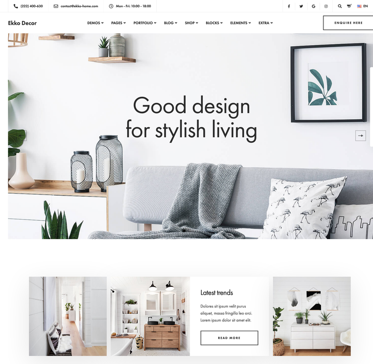 Ekko Home Decor WordPress Theme