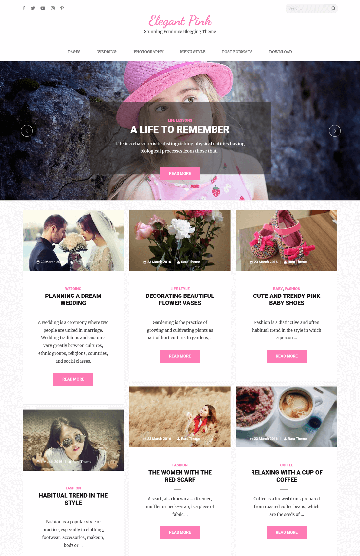 Elegant Pink WordPress Theme