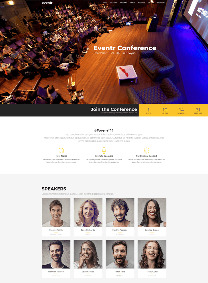 Eventr WordPress Theme