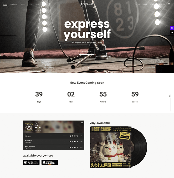 Firemaster Creative Music WordPress Theme