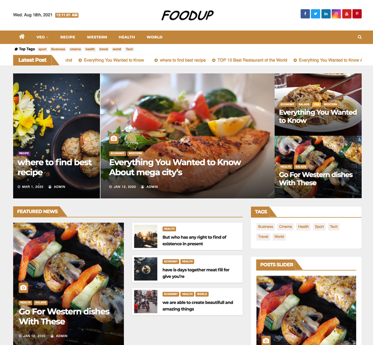 Foodup WordPress Theme