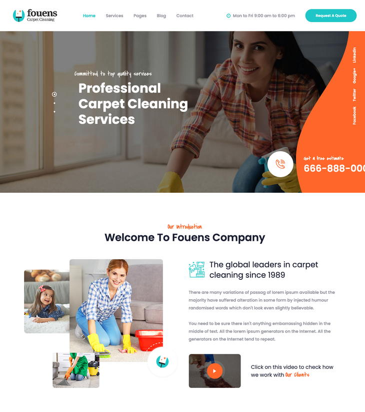 Fouens Cleaning Service WordPress Theme