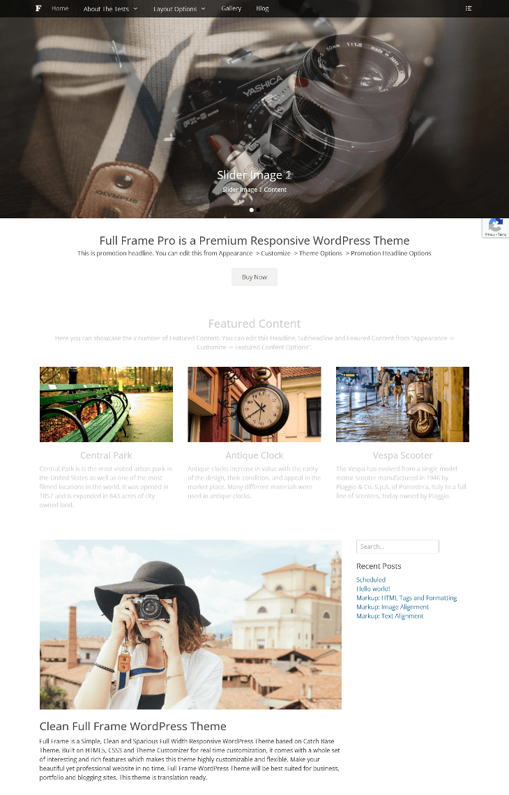 Full Frame WordPress Theme