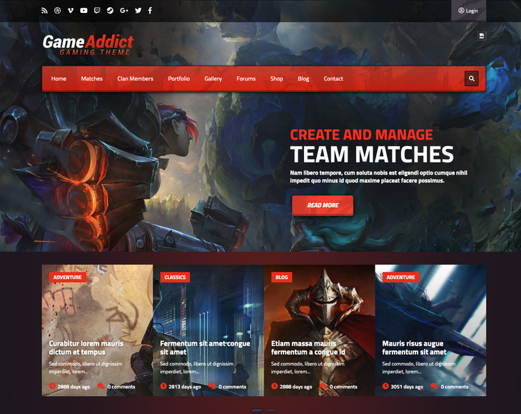 Game addict WordPress Theme