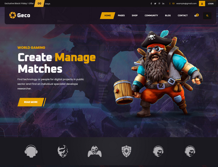 Geco Gaming WordPress Theme