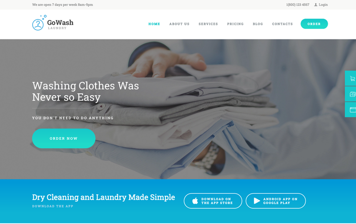 GoWash Cleaning Service WordPress Theme