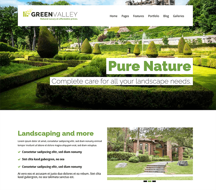 Green valley WordPress Theme