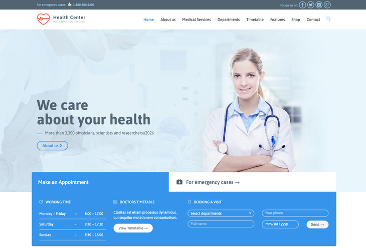 Health Care Dental WordPress Theme