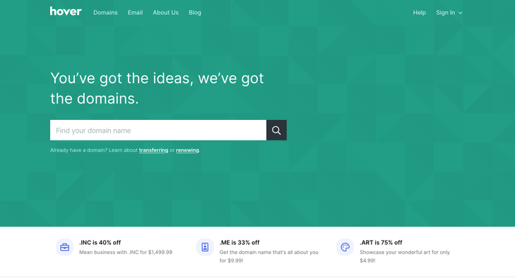Hover Domain Name Registrars