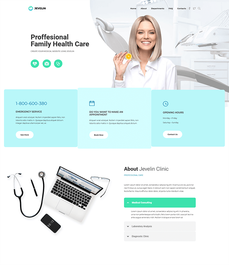 Jevelin Health WordPress Theme