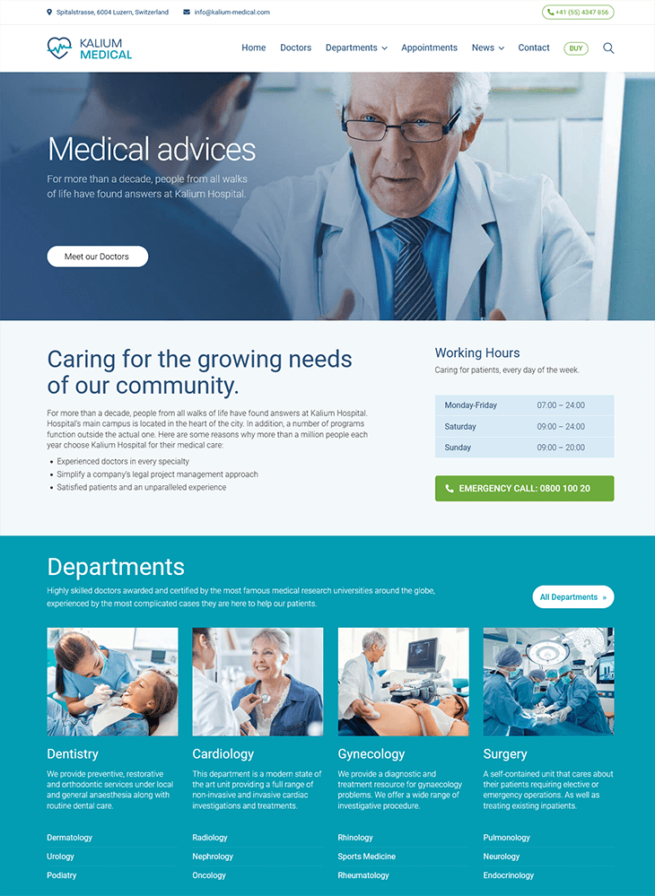 Kalium Medical WordPress Theme