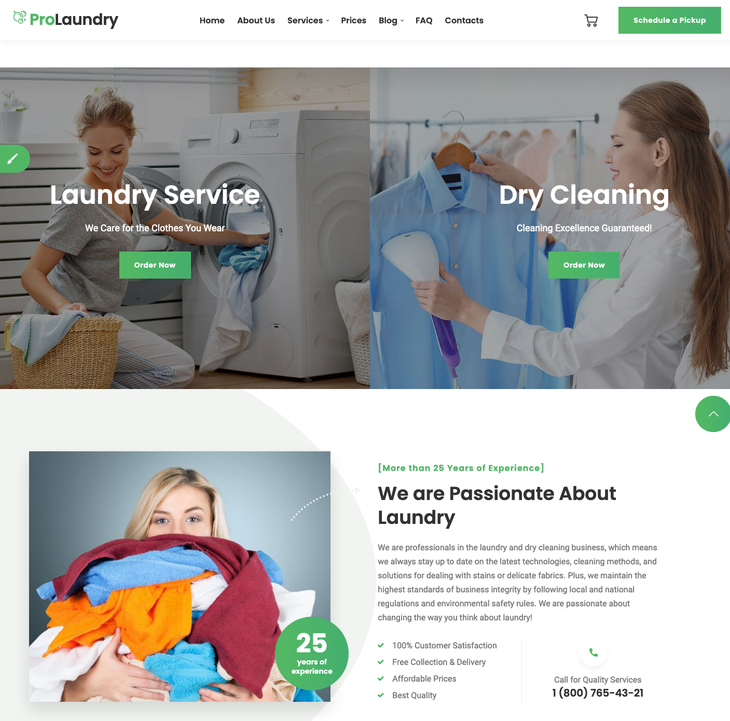 Laundry Cleaning Service WordPress Theme