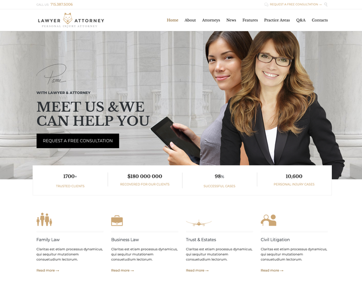 Lawyers & Attorney WordPress Theme