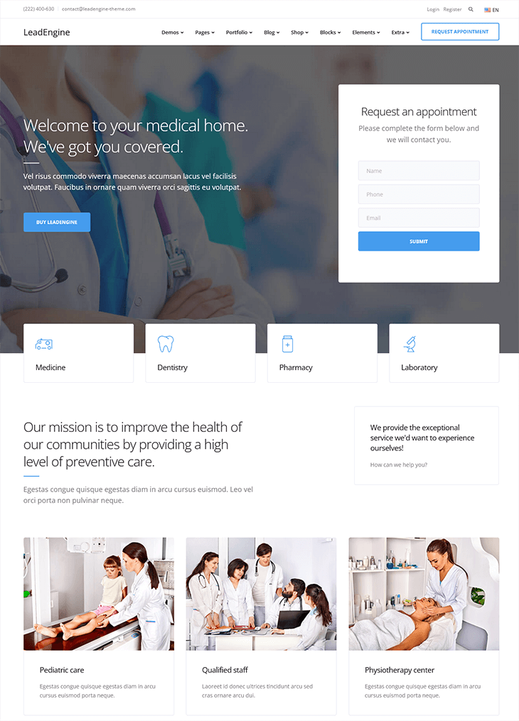 LeadEngine Medical WordPress Theme