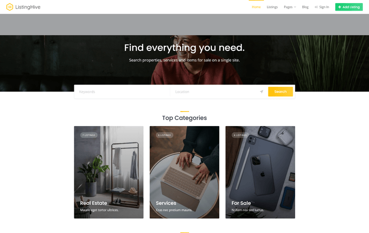 ListingHive WordPress Theme