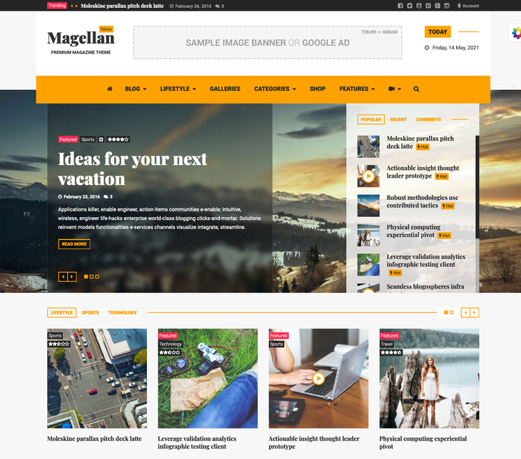 Magellan Gaming WordPress Theme