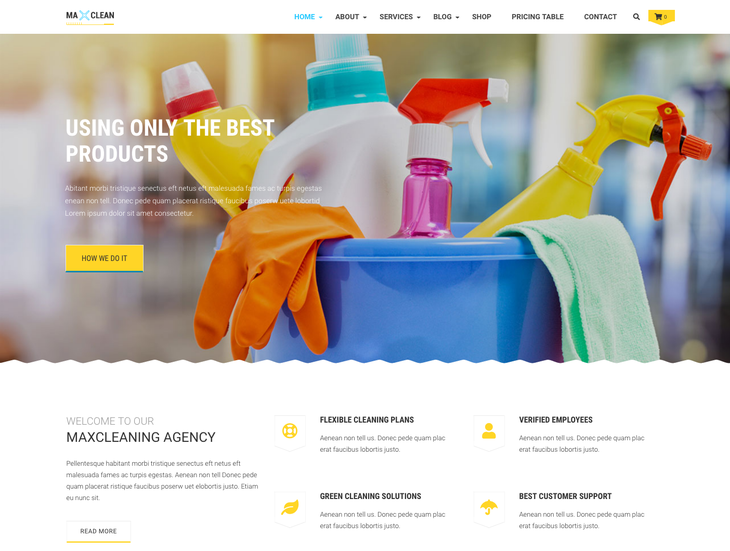 Max cleaners & Movers Cleaning Service WordPress Theme