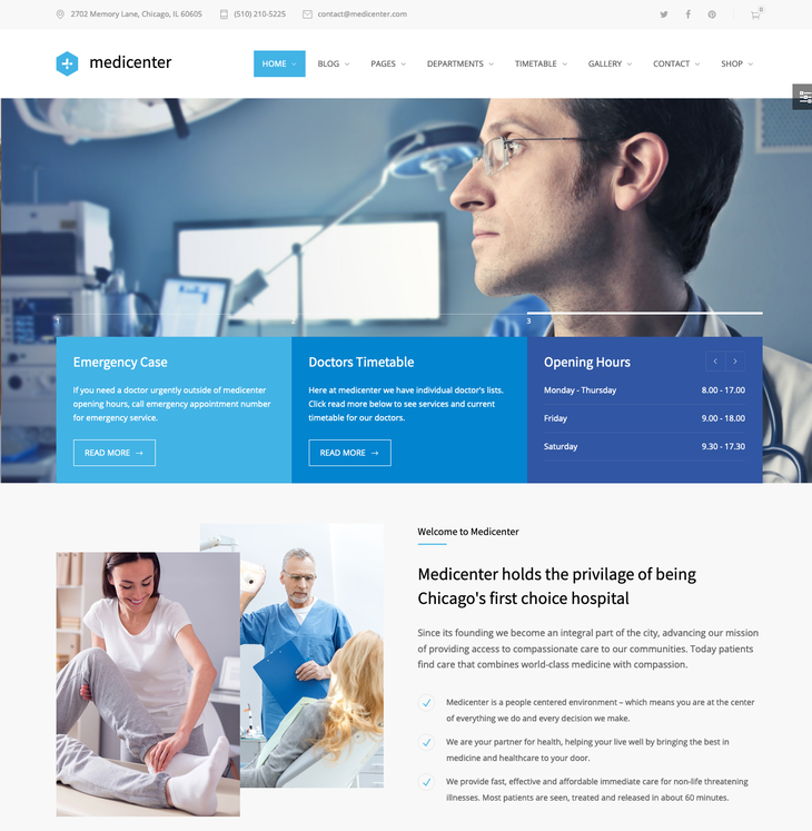 MediCenter Dental WordPress Theme