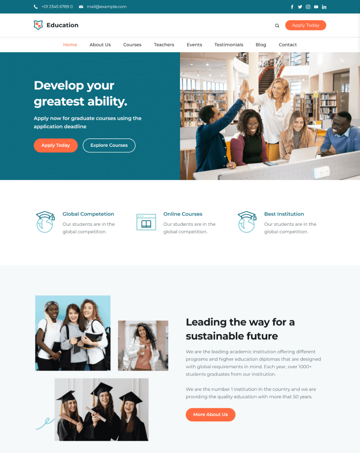 Minimal Education Rishi Theme Demo