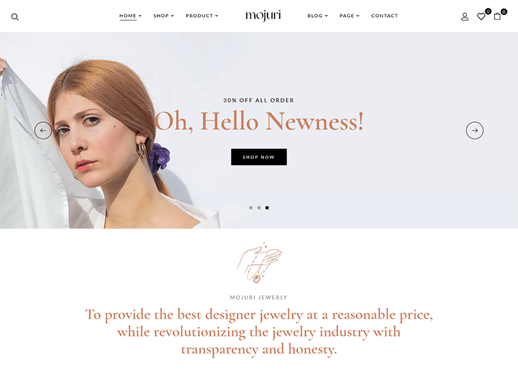 Mojuri Jewelry Store WooCommerce Theme