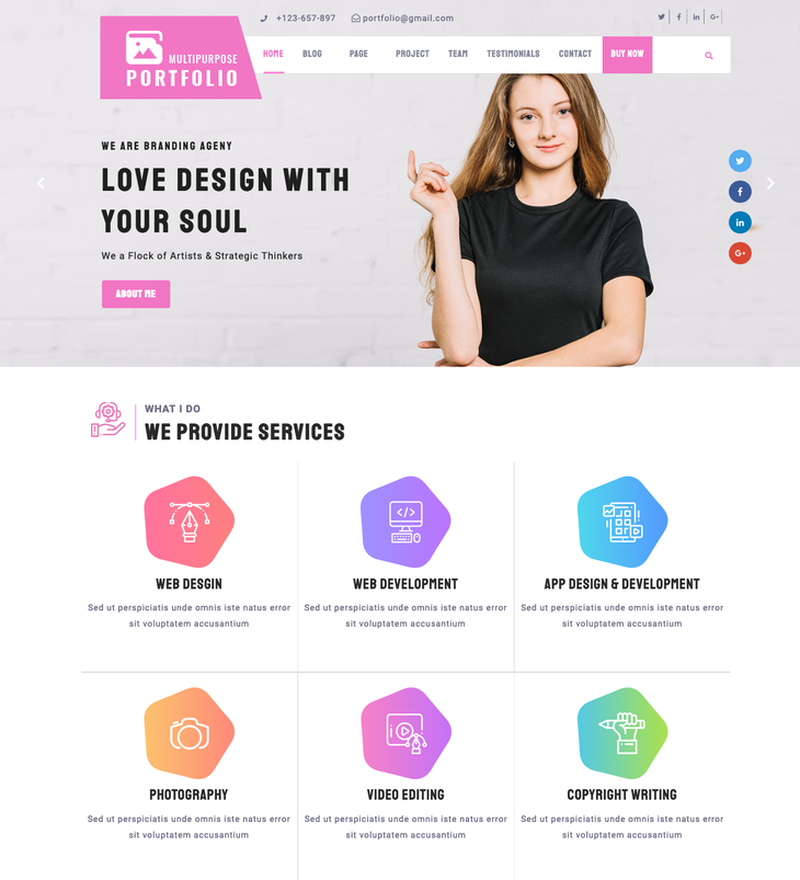 Multipurpose Portfolio WordPress Theme