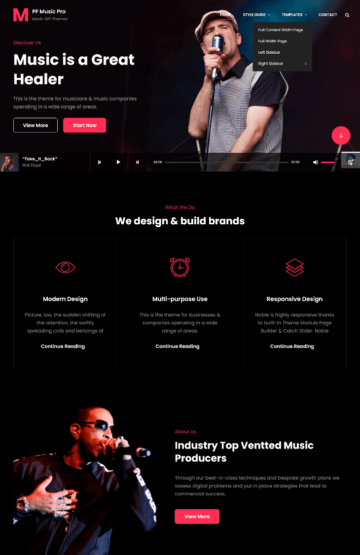 MusicFocus WordPress Theme