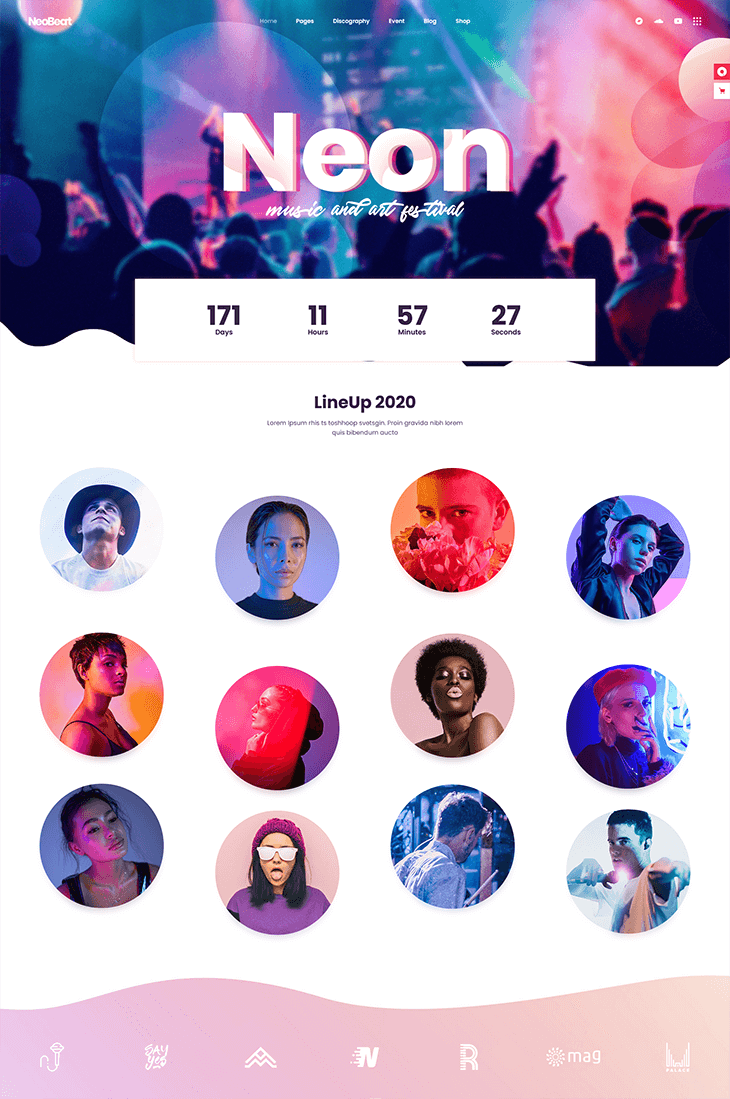 NeoBeat Music Festival WordPress Theme