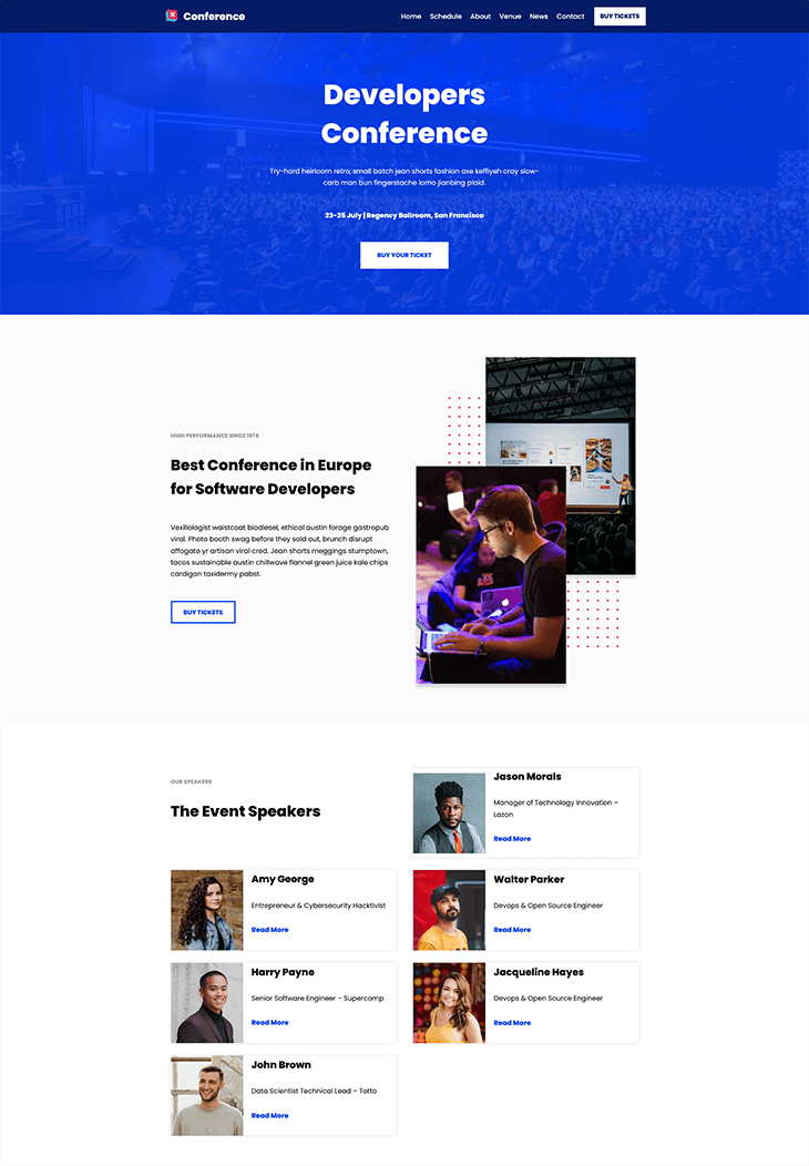 Neve Conference WordPress Theme