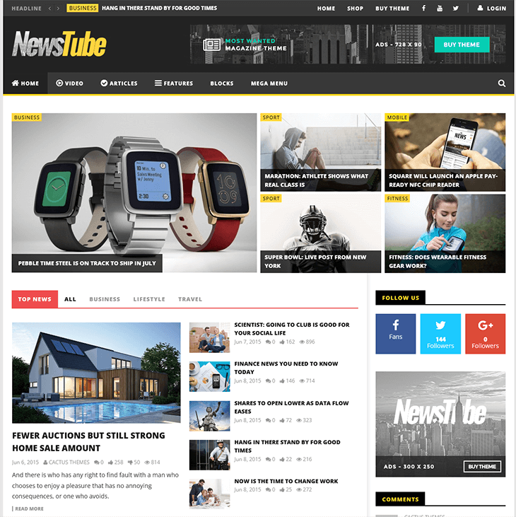 NewsTube WordPress Theme