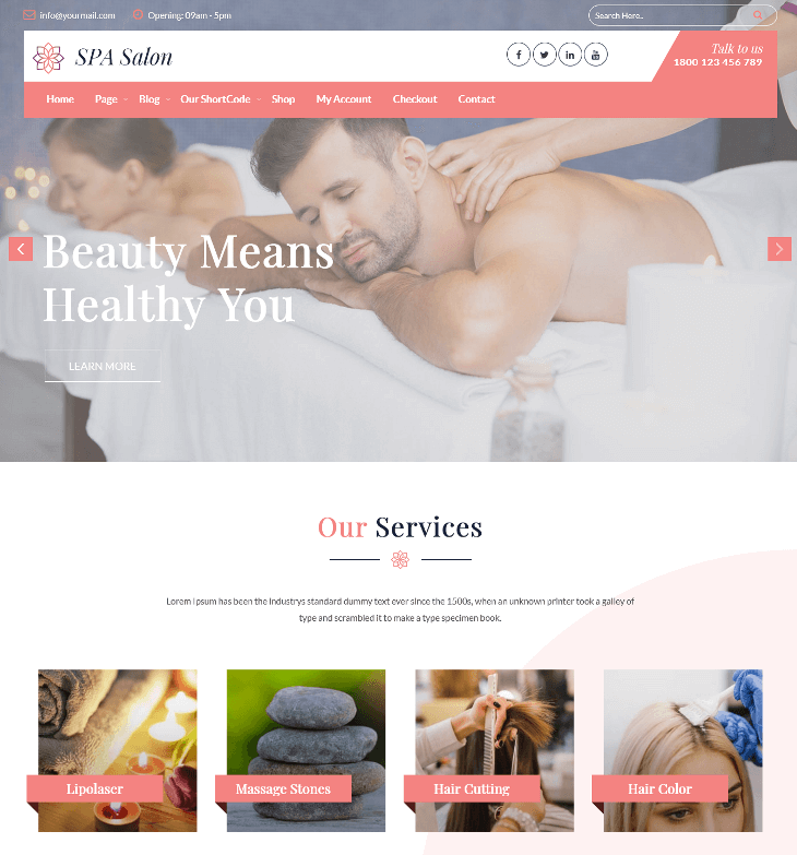 Nikhar Spa Salon WordPress Theme