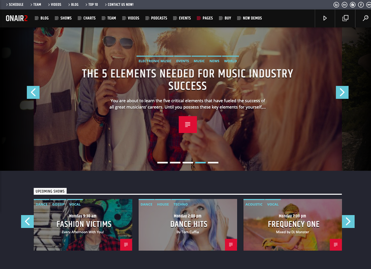 OnAir2 Radio Station WordPress Theme