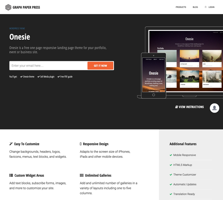 Onesie WordPress Theme