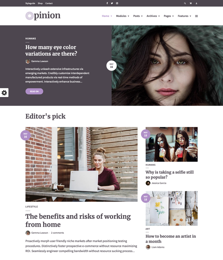 Opinion WordPress Theme