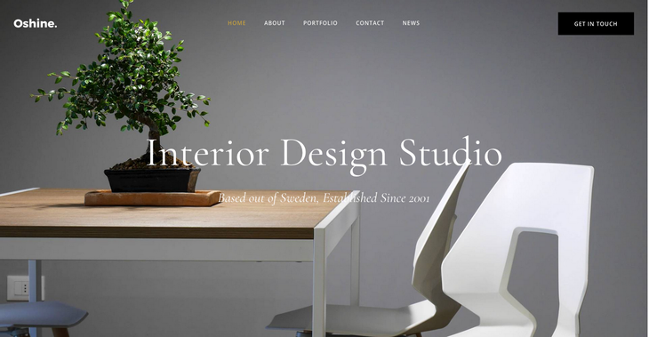 Oshine interior Design WordPress Theme