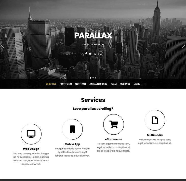 Parallax WordPress Theme