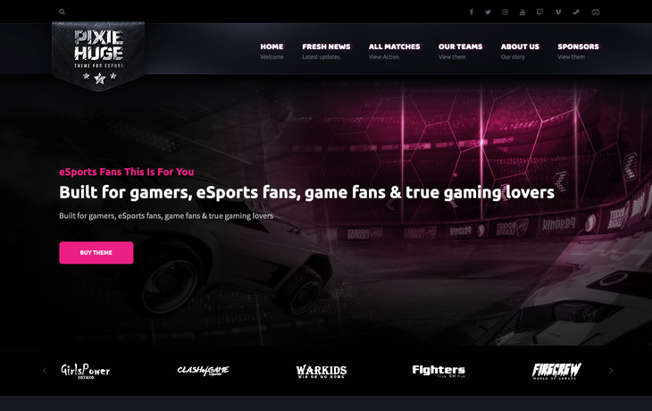 PixieHuge Gaming WordPress Theme